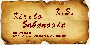 Kirilo Šabanović vizit kartica